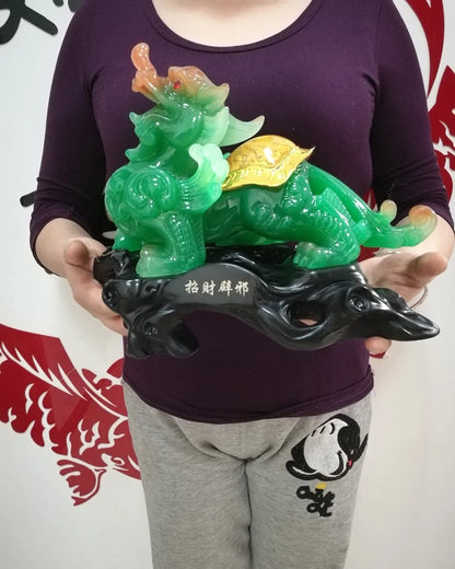 HOT SALE # home office business Shop FENG SHUI Talisman Money Drawing dragon PI XIU jade Sculpture ART statue # GIFT