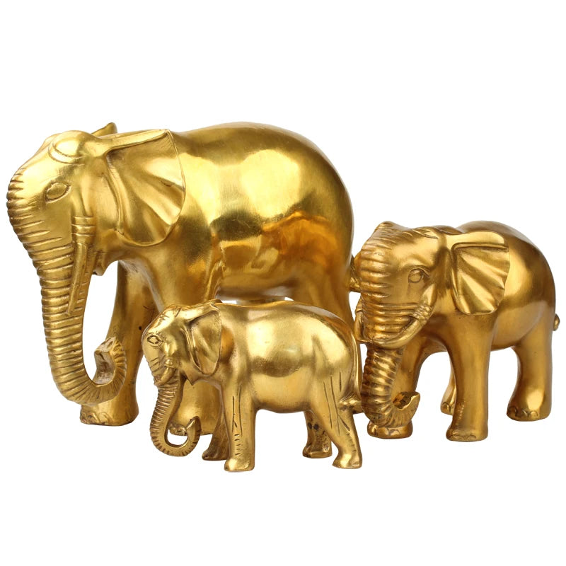 HOT SALE large-Bring in wealth and treasure # office home shop Money Drawing  Talisman Fortune Elephant FENG SHUI Brass statue