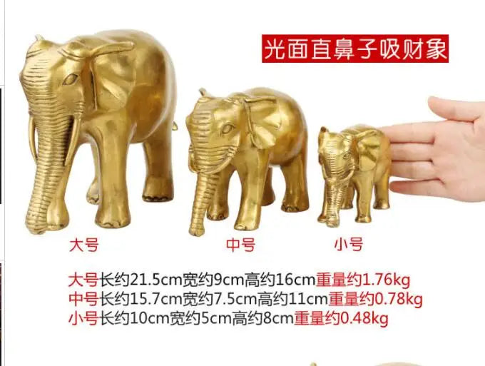 HOT SALE large-Bring in wealth and treasure # office home shop Money Drawing  Talisman Fortune Elephant FENG SHUI Brass statue