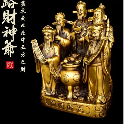 HOT SALE # large GOOD HOME Shop company efficacious  thriving business 5 God of wealth brass mammon FENG SHUI statue