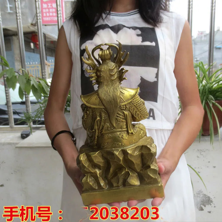 HOT SALE  office SHOP TOP efficacious Money Drawing GOOD LUCK Mascot # Southeast Asia Sea god Dragon King FENG SHUI Brass statue