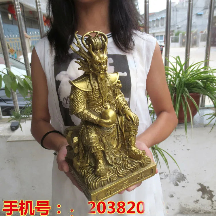 HOT SALE  office SHOP TOP efficacious Money Drawing GOOD LUCK Mascot # Southeast Asia Sea god Dragon King FENG SHUI Brass statue