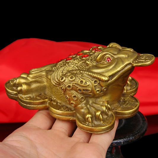 HOT SALE -office home desk Talisman-Bring in wealth and treasure Money Drawing JIN CHAN FENG SHUI Brass statue #13CM
