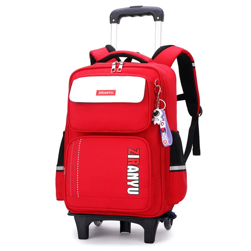 HOT Student Rolling Backpack free doll school bag for kids Trolley school backpack for wheeled bag 6 -12 years girl Suitcase Bag