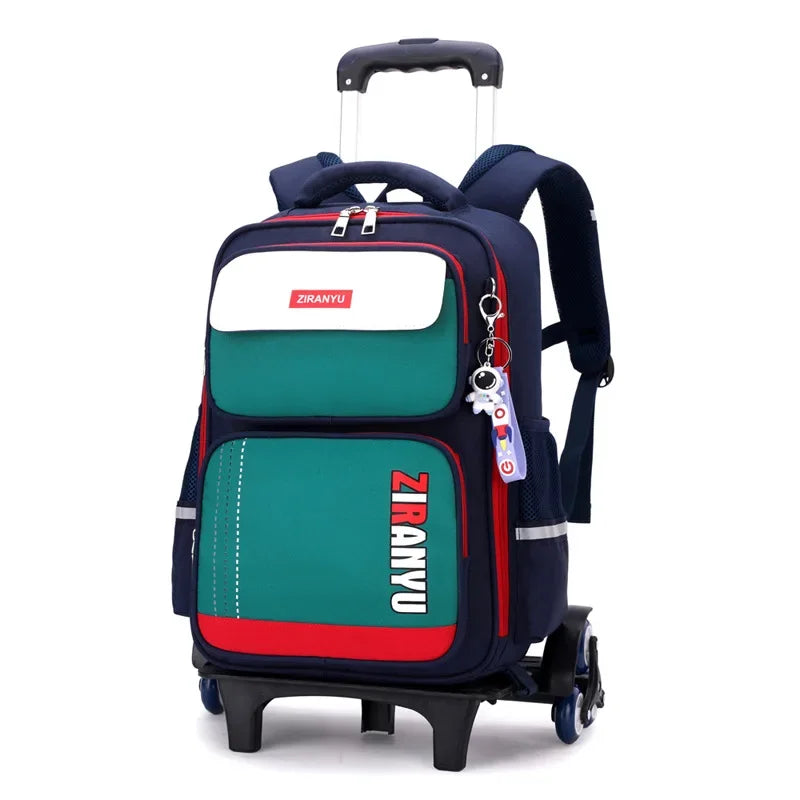 HOT Student Rolling Backpack free doll school bag for kids Trolley school backpack for wheeled bag 6 -12 years girl Suitcase Bag