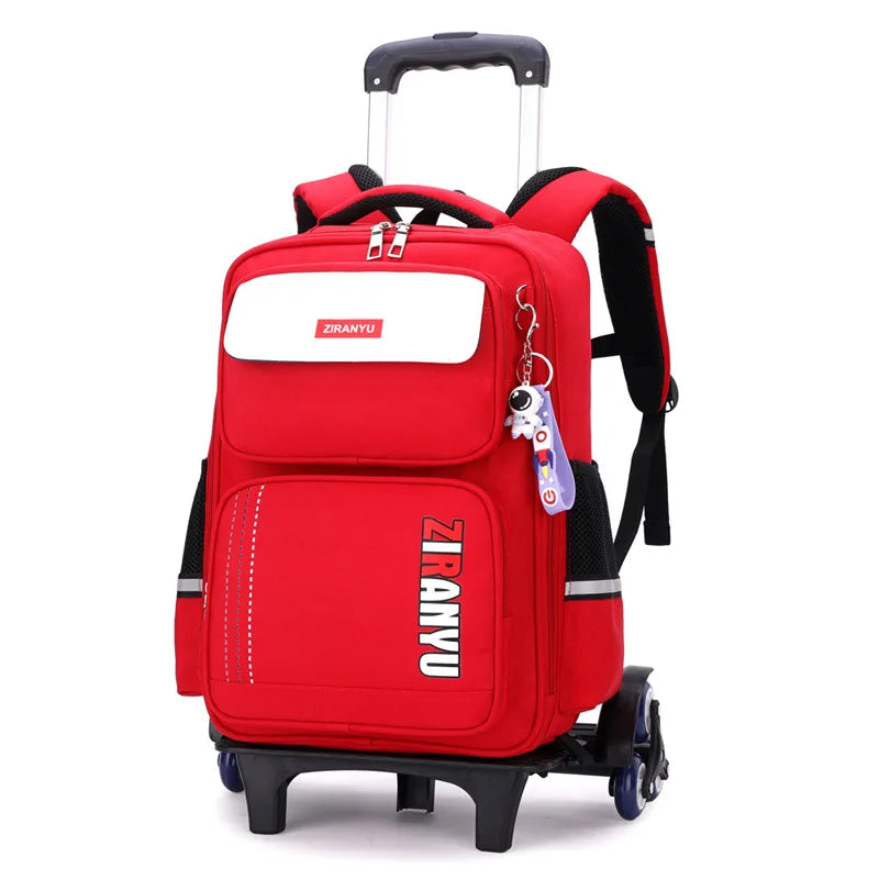 HOT Student Rolling Backpack free doll school bag for kids Trolley school backpack for wheeled bag 6 -12 years girl Suitcase Bag