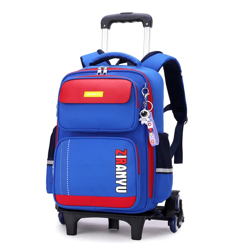HOT Student Rolling Backpack free doll school bag for kids Trolley school backpack for wheeled bag 6 -12 years girl Suitcase Bag