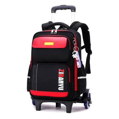 HOT Student Rolling Backpack free doll school bag for kids Trolley school backpack for wheeled bag 6 -12 years girl Suitcase Bag