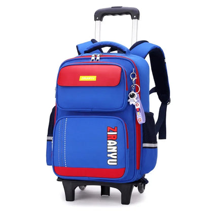 HOT Student Rolling Backpack free doll school bag for kids Trolley school backpack for wheeled bag 6 -12 years girl Suitcase Bag
