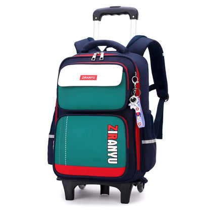 HOT Student Rolling Backpack free doll school bag for kids Trolley school backpack for wheeled bag 6 -12 years girl Suitcase Bag