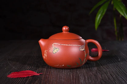 230ml Genuine Yixing Zisha Tea Pot Famous Handmade Raw Ore Zhu Mud Lotus Seeds Xishi Teapot Kung Fu Tea Kettle Free Shipping