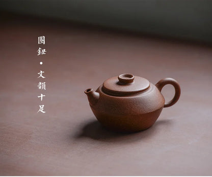 240ml Yixing Pottery Teapot Original Mine Famous Hand-made Round Button Pot Teapot Kungfu Tea Set Tea Set Gift Box Set Teaware