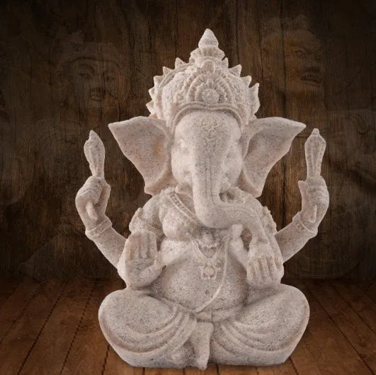 Resin Ganesha sandstone handicraft, the Buddha Statue of southeast Asia, the Indian elephant nose god of wealth buda effigy