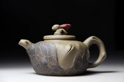 Authentic Ganoderma Lucidum Teapot for Spring Pot, Famous Handmade Mine Mud, Chinese Tea, Christmas Gift, 310ml