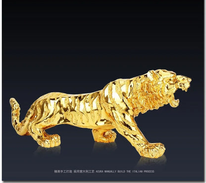 55cm new European furnishing articles big tiger gold-plated decorated handicraft desk to protect peaceful family adornment