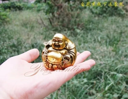 Open light pure copper Ruyi Maitreya Buddha Statue figure Home Furnishing Feng Shui buddha ornament