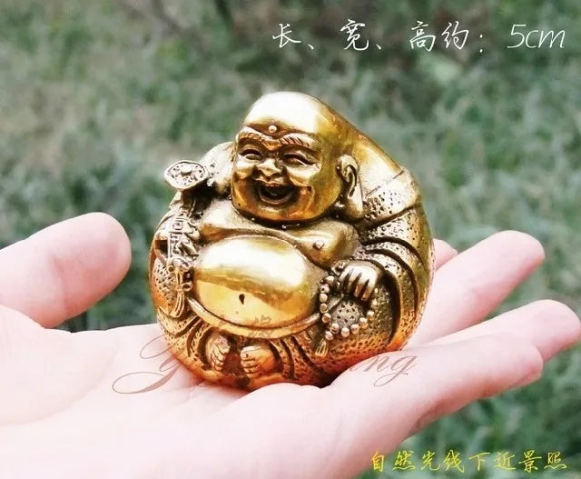 Open light pure copper Ruyi Maitreya Buddha Statue figure Home Furnishing Feng Shui buddha ornament