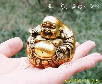Open light pure copper Ruyi Maitreya Buddha Statue figure Home Furnishing Feng Shui buddha ornament
