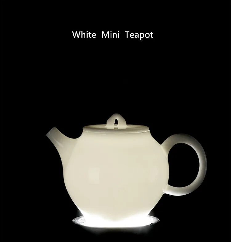 China White Porcelain Mini Filter Teapot Handmade Ceramic Kung Fu Black Tea Da Hong Pao Household Tea Maker Travel Free Shipping