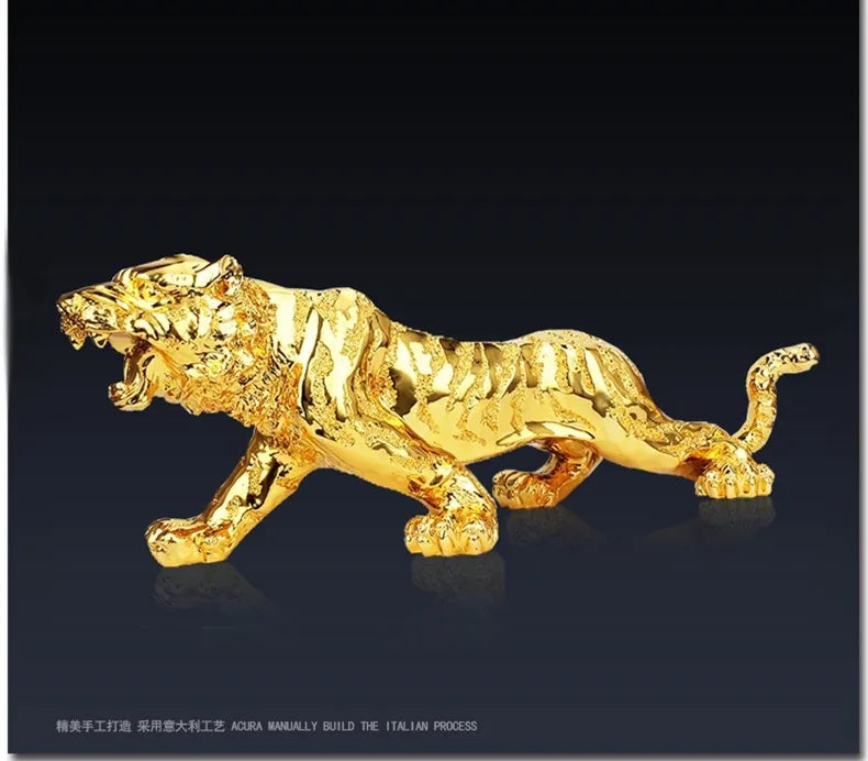 Free shipping tiger European furnishing articles gold-plated handicraft decoration home desk car accessories to protect peace