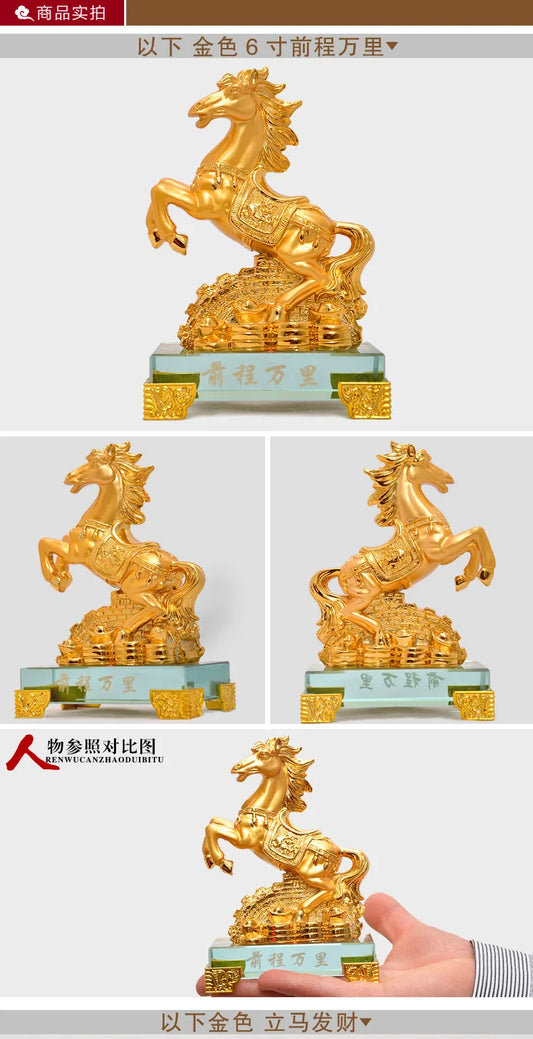 Feng shui Horse statue decoration office desk living room tv cabinet wine cooler home decoration crafts business gift