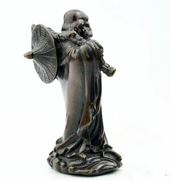 China brass Bodhidharma Buddha craft purple statue