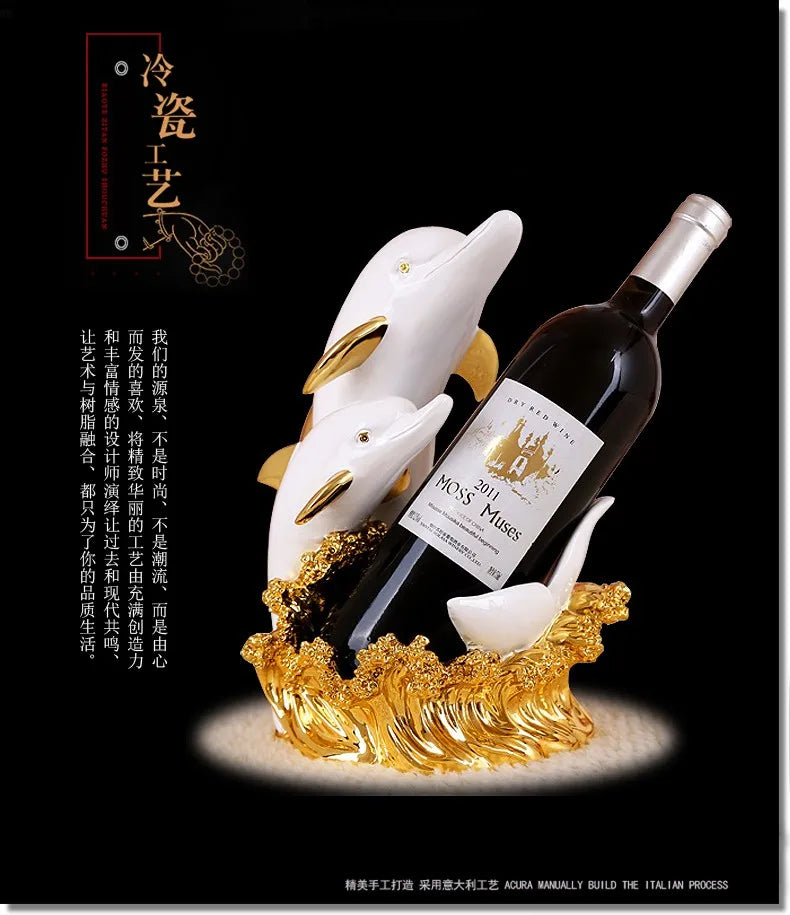 European modern wine rack furnishing articles ornaments present household items dolphins wine rack barware