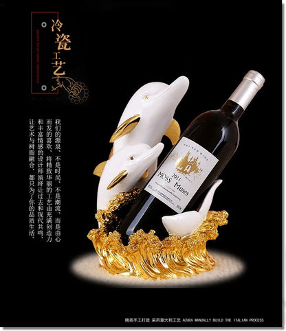 European modern wine rack furnishing articles ornaments present household items dolphins wine rack barware