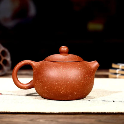 240ml Beautiful Teapot Chinese Yixing Xishi Tea Pot Kungfu Hand Made Potato Pot Dragon Blood Clay Tea Set Teapots