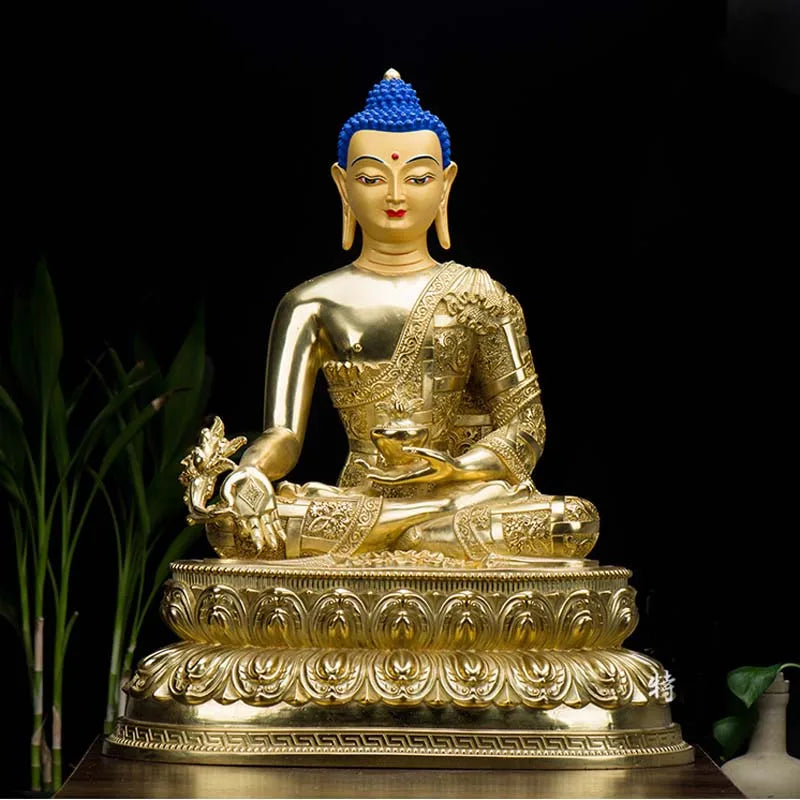 HUGE 48CM large High-grade Buddha statue Asia Buddhism Nepal Gilding Sakyamuni Medicine Buddha statue bless Safety Health luck