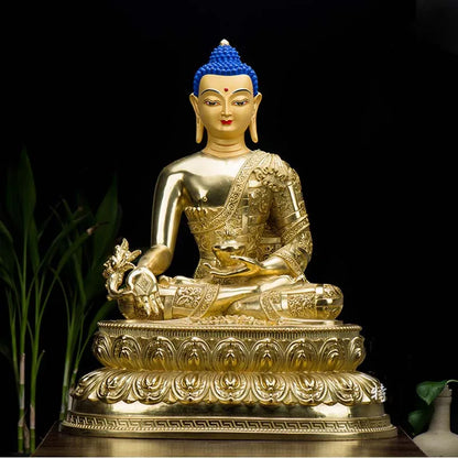 HUGE 48CM large High-grade Buddha statue Asia Buddhism Nepal Gilding Sakyamuni Medicine Buddha statue bless Safety Health luck