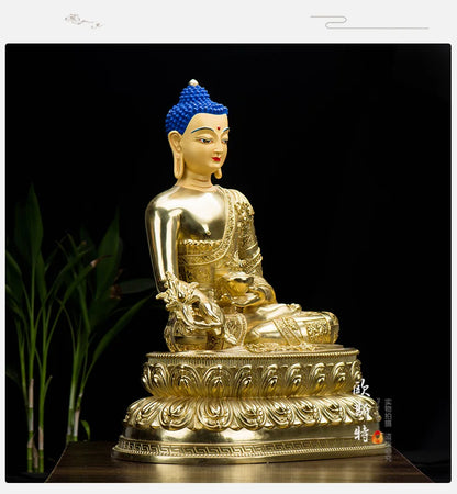 HUGE 48CM large High-grade Buddha statue Asia Buddhism Nepal Gilding Sakyamuni Medicine Buddha statue bless Safety Health luck