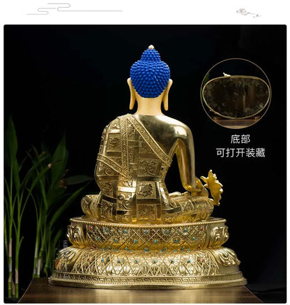 HUGE 48CM large High-grade Buddha statue Asia Buddhism Nepal Gilding Sakyamuni Medicine Buddha statue bless Safety Health luck