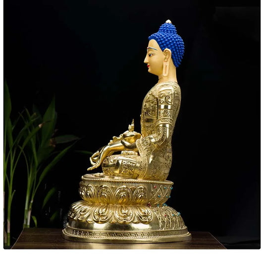 HUGE 48CM large High-grade Buddha statue Asia Buddhism Nepal Gilding Sakyamuni Medicine Buddha statue bless Safety Health luck
