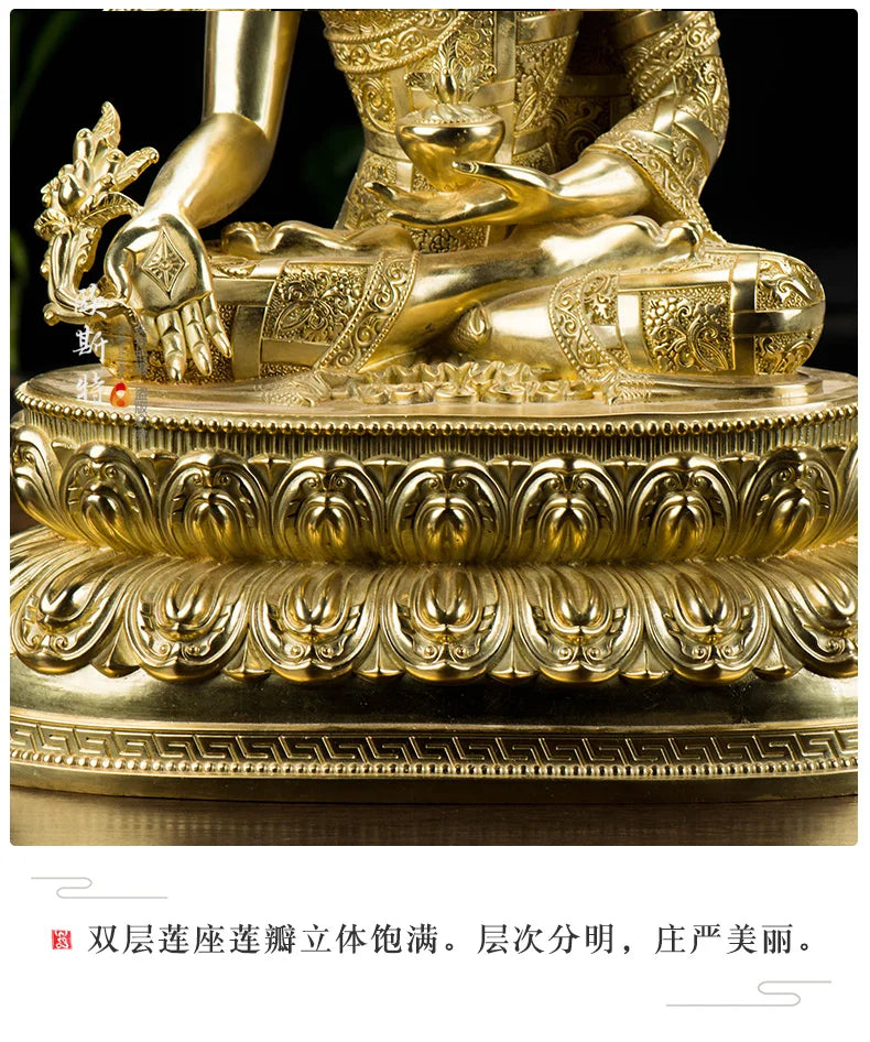 HUGE 48CM large High-grade Buddha statue Asia Buddhism Nepal Gilding Sakyamuni Medicine Buddha statue bless Safety Health luck