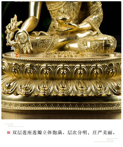 HUGE 48CM large High-grade Buddha statue Asia Buddhism Nepal Gilding Sakyamuni Medicine Buddha statue bless Safety Health luck