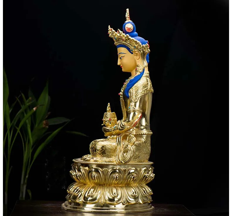 HUGE 48CM large High-grade Buddha statue Tibetan Buddhism Nepal Gilding Amitayus RU LAI Buddha statue bless Safety Health luck