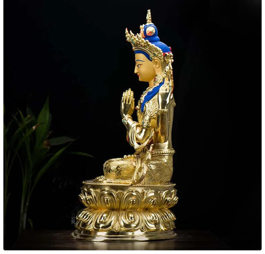 HUGE 48CM large High-grade Buddha statue Tibetan Buddhism Nepal Gilding Four arm Guanyin Buddha statue bless Safety Health luck