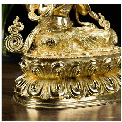 HUGE 48CM large High-grade Buddha statue Tibetan Buddhism Nepal Gilding Four arm Guanyin Buddha statue bless Safety Health luck