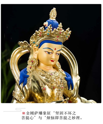 HUGE 48CM large High-grade Buddha statue Tibetan Buddhism Nepal Gilding Vajra Vajrasattva Buddha statue bless Safety Health luck