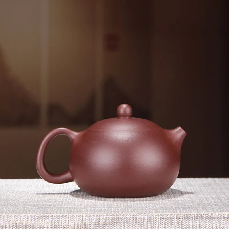 Zisha Teapot Yixing Handmade Pot Kung-fu Teaware  Purple Clay Drinkware For Puer Green Purple clay Xishi pot inverted handle