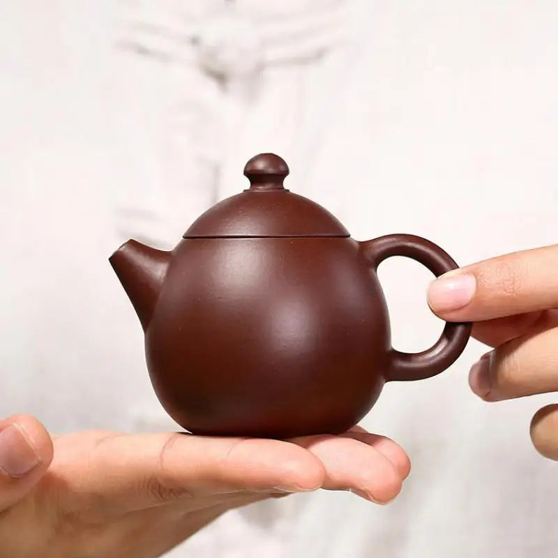 Purple Vermillion Snack Dragon Egg Pot Zisha Teapot Yixing Handmade Pot Kung-fu Teaware  Purple Clay Drinkware For Puer Green