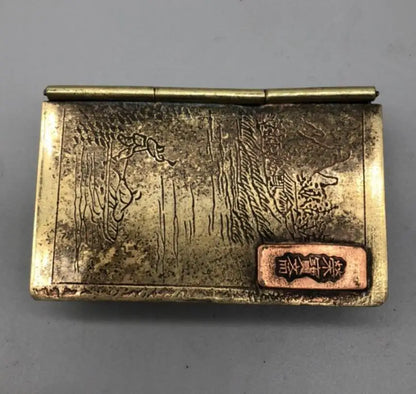 China archaize brass smoke silk box small crafts