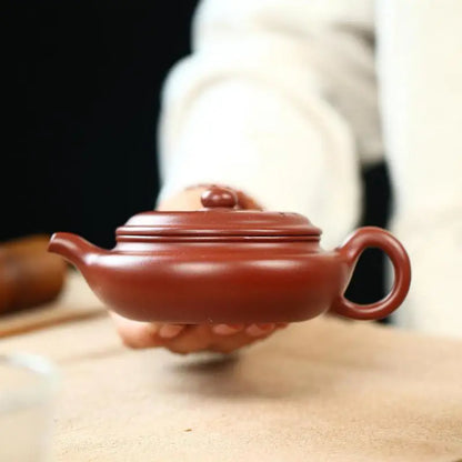 Dahongpao Meixiang Handmade Zisha Teapot, Yixing Handmade Pot, Kung-Fu Teaware, Purple Clay Drinkware for Puer Green and Black