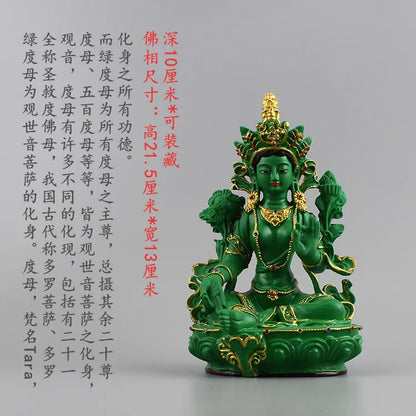 Green Tara Buddha painting Green Tara Bodhisattva Avalokitesvara Buddha resin crafts Buddha ornaments.