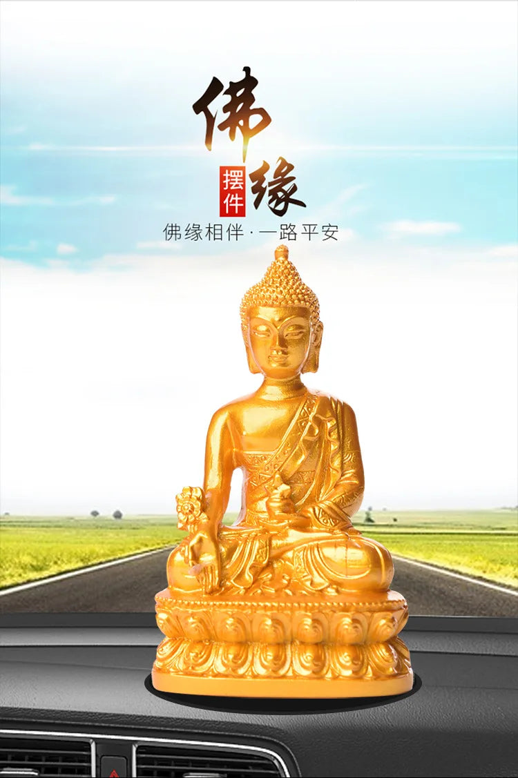 "Car ornaments" wholesale resin pharmacist Buddha golden Buddha crafts buddhist supplies become attached to home worship.