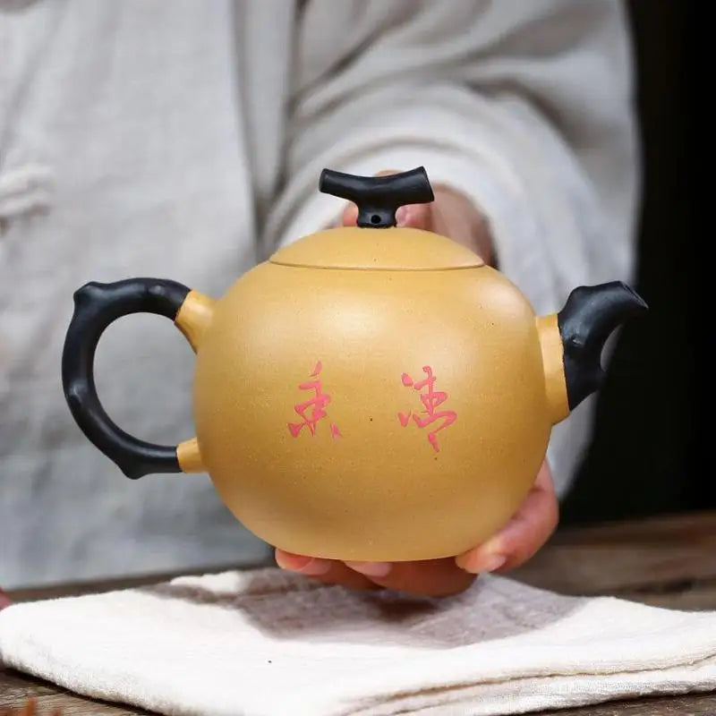 Handmade Zisha Teapot, Yixing Handmade Pot, Kung-Fu Teaware, Purple Clay Drinkware for Puer Green and Black Chinese Tea