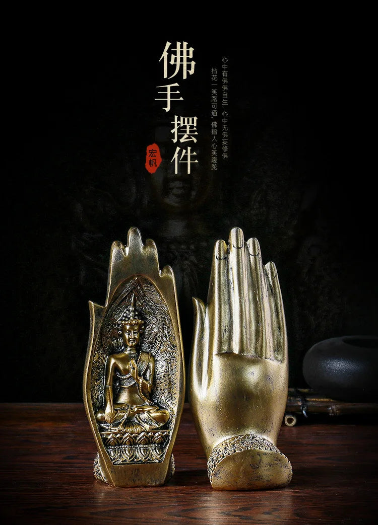 Zen Bergamot Ornaments Teahouse Restaurant Decorations Creative Silver Gold Sandstone Resin New Chinese Buddha Ornaments