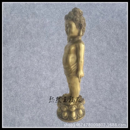 Brass Bath Buddha Sakyamuni Crown Prince Buddha Statue Crafts Refer To The Bronze Statue of Heavenly Buddha Ornaments Small Bath