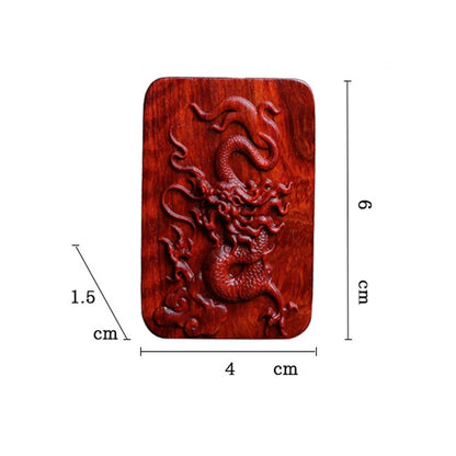 Pterocarpus santalinus 6cm Traditional Chinese Chinese Zodiac dragon Car Hanging Bag Pendant Feng Shui Real Wood Mascot